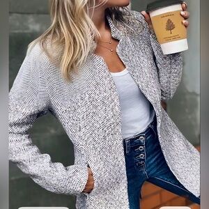 Long Sleeve Open Front Coat, Casual Longline Outerwear for Fall & Winter